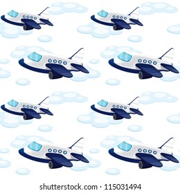 illustration of an array on aeroplane on white