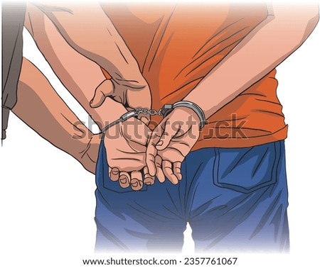illustration of Arrested criminal with handcuffs on Foto d'archivio © 