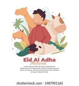 illustration of the arrival of the blessed Eid al-Adha

