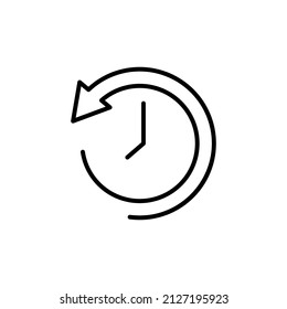 Illustration with arrow clock for concept design. Countdown concept. Round clock. Vector illustration. stock image.