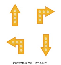 ilustración de la colección de iconos de dirección de flecha. diseño plano. Se puede utilizar para elementos, páginas de inicio, UI.