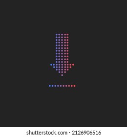 Illustration of Arrow down icon with gradient color
