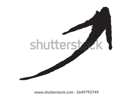 Illustration of an arrow drawn with a brush with an upward movement
