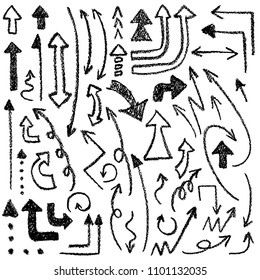 Illustration of arrow drawn with crayon