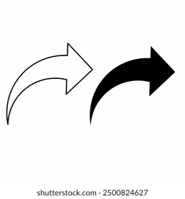 Ilustración de una flecha en forma de una acción, símbolo Deshacer. blanco y negro sobre un fondo blanco