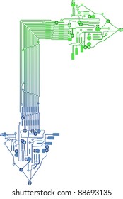 illustration with arrow formed by current lines