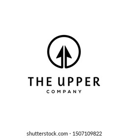 Illustration of an arrow going upwards in a circle marked with growth logo design