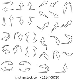 Illustration of arrow graphics set