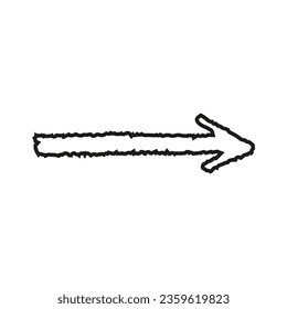 Ilustración de flecha con estilo dibujado a mano. Estilo de línea.