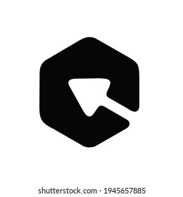 illustration arrow and hexagonal logo or icon. EPS 10
