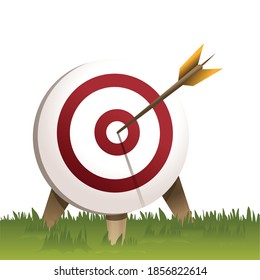 Illustration of an arrow hitting the bullseye.