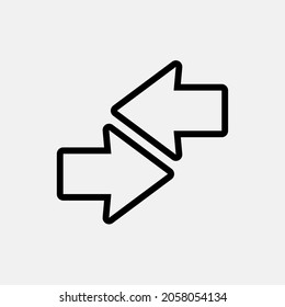 Illustration of arrow icon as the direction of the road suitable for your material design needs