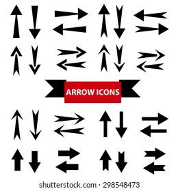 Illustration of arrow icons set, vector.