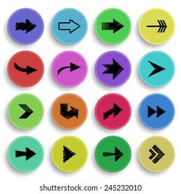 Illustration of arrow icons in various colors 