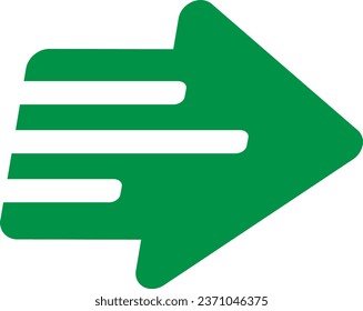 An illustration of an arrow indicating movement