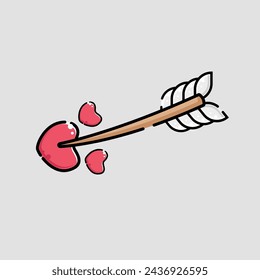 illustration arrow of love wedding ornament
