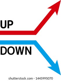 
Illustration of an arrow pointing down and up