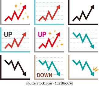 Illustration of an arrow pointing down and up.