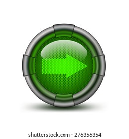 Illustration of arrow in round display.