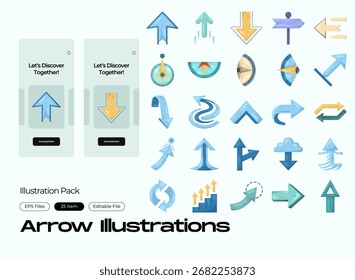 Illustration of arrow, Illustration set