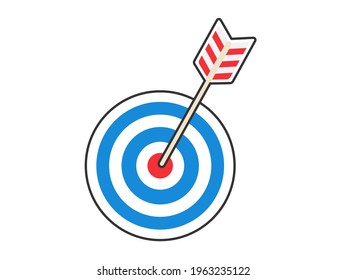 Ilustración con una flecha pegada en el blanco.