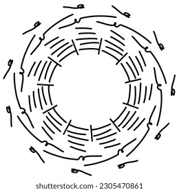 Illustration of arrow symbols for various scribble style functions in set form