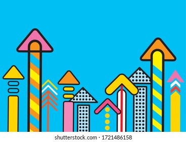 It is an illustration of an arrow that is lively and pop