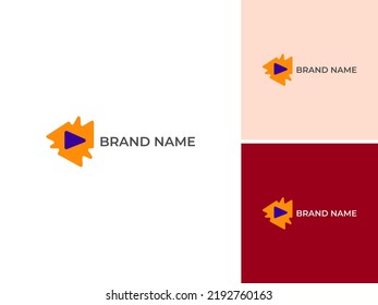 ILLUSTRATION ARROW, TRIANGLE, PLAY BUTTON LOGO ICON DESIGN VECTOR 
