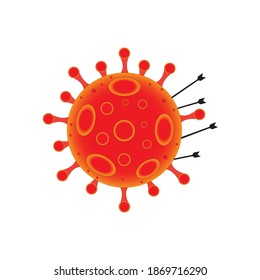 Illustration Arrow and virus.can be used for t-shirt logos and other purposes related to arrows and viruses.