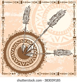 Illustration of arrows and aim in boho style 