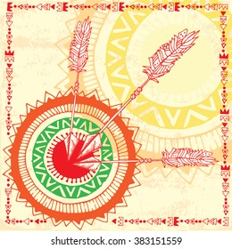 Illustration of arrows and aim in boho style 