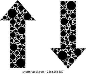 Illustration of arrows made from dots isolated on white