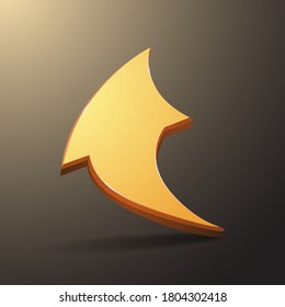 Illustration of Up Arrows Orange Color With 3D Effect