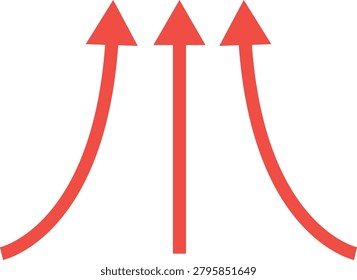 An illustration of arrows representing updrafts