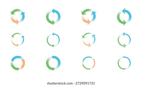 Illustration of arrows that represent circulation and processes
