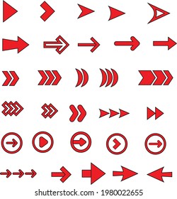 Illustration arrows vector collection red ARROWS 