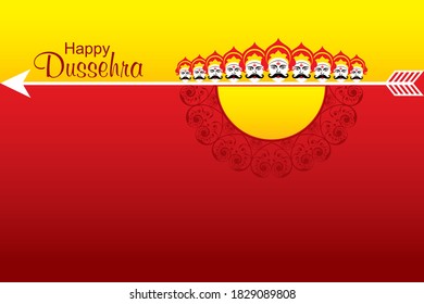 illustration of arrrow in Happy Dussehra festival of India background
