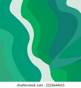Illustration art abstract pattern texture wave background of green and white color.