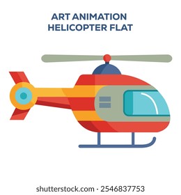 Ilustração de animação de arte helicóptero plana