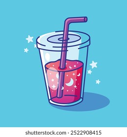 illustration art beautiful fantasy glass Decorated with stars and bright colors