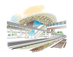Illustration Art Of Cox's Bazar Railway Station