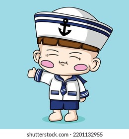 illustration art cute baby boy sailor character design