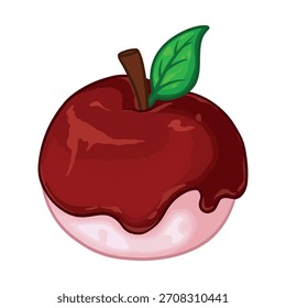 Diseño lindo de la etiqueta engomada de la manzana derretida del caramelo