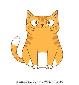 illustration art cute cat cartoon range cat sticker and t-shirt design