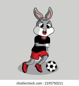illustration art cute football rabbit character design