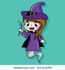 illustration art cute the witch character design