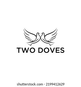 illustration Art dove bird flying logo