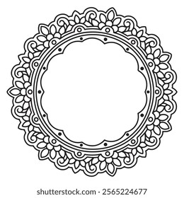 illustration art engraving mandala circle frame tattoo and t-shirt design