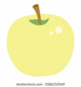 Illustration art of a fresh green apple isolated on a white background, perfect for blogs or graphic designs focused on healthy eating, nutrition, and organic food concepts