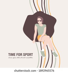 Illustration art girl fashion. vector illustration